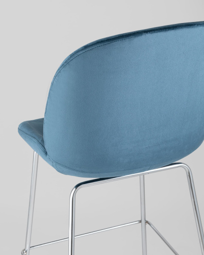 Стул барный Beetle со спинкой маренго хромированные ножки. Фото №8